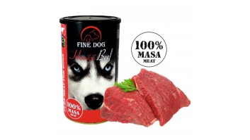 FINE DOG консервы для собак с говядиной (100% мясо), 1200гр