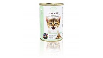FINE CAT konservi kaķēniem ar putnu gaļu (gabaliņi mērcē), 415gr (00309)