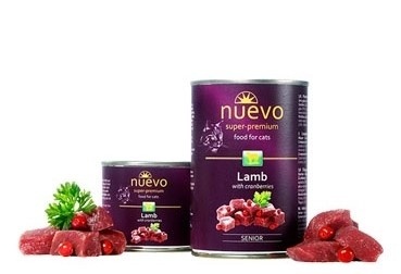 Nuevo konservi senior kaķiem ar jēru, 400gr.