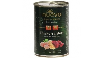 NUEVO консервы для щенков с говядиной и курицей, 400гр