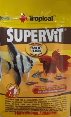 SUPERVIT основной корм для всех видов рыб в хлопьях, 12гр