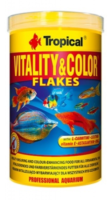 VITALITY & COLOR корм для яркости рыб в хлопьях, 100мл