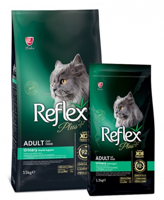 REFLEX PLUS URINARY сухой корм для котов с курицей 34/12, 15кг.