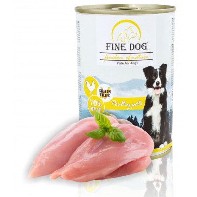 FINE DOG konservi suņiem ar vistu (pastēte), 400gr (00721)