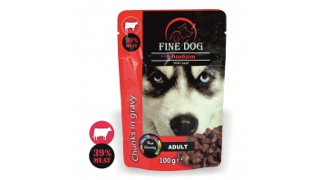 FINE DOG konservi suņiem ar liellopu(gabaliņi mērcē), 100gr (08030)