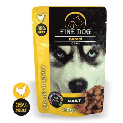 FINE DOG konservi suņiem ar vistu(gabaliņi mērcē), 100gr (08031)