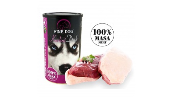FINE DOG консервы для собак с уткой(100% мясо), 1200гр