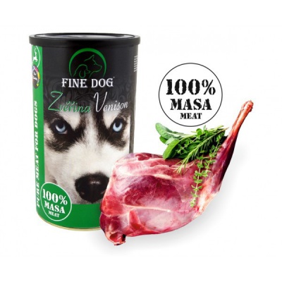 FINE DOG konservi suņiem ar medījumu (100%gaļa), 1200gr (00344)