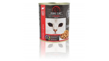FINE CAT консервы для котов с говядиной (кусочки в соусе), 830гр