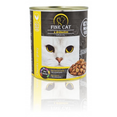 FINE CAT konservi kaķiem ar vistu (gabaliņi mērcē), 830gr (00301)