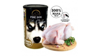 FINE DOG konservi suņiem ar veselu vistu (100% gaļa), 1200gr (00342)