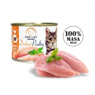 Fine Cat Exculusive kons. kaķiem ar vistu 100% gaļa 200g (0743)