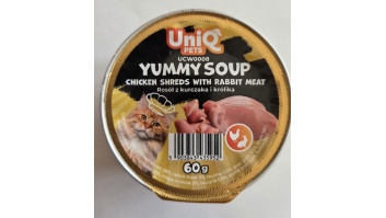 Uniq Pets Yummu Soup zupiņa kaķiem ar smalcinātu vistas un truša gaļu 60g (UCW0008)