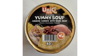 Uniq Pets Yummu Soup zupiņa kaķiem ar smalcinātu vistas un pīles gaļu 60g (UCW0009)